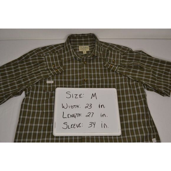 Cabela's Men's Medium Green Plaid Button Down Long Sleeve Shirt - Picture 12 of 12